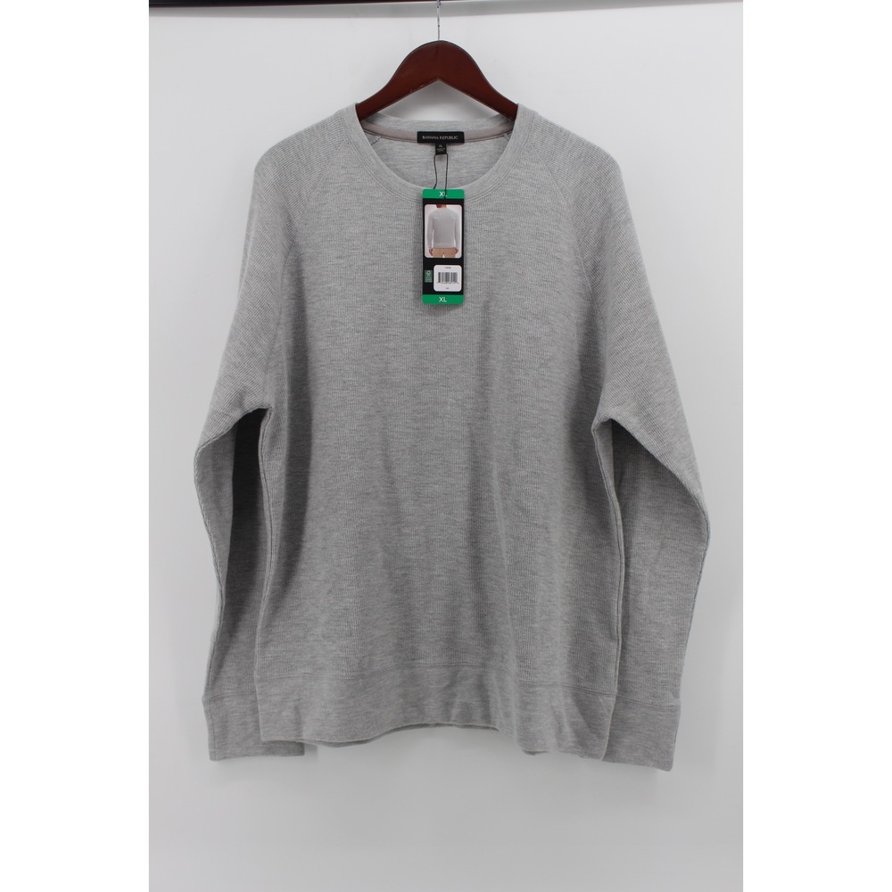 Banana Republic Mens Gray Crewneck Long Sleeve Sweater Size XL
